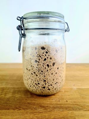 Ripe Rye Sourdough Starter in Jar